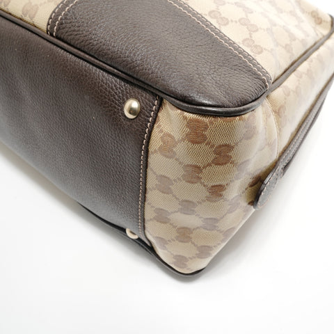 GUCCI Sherry Line GG Crystal Gold Metal GG Canvas Boston bag beige WS27932