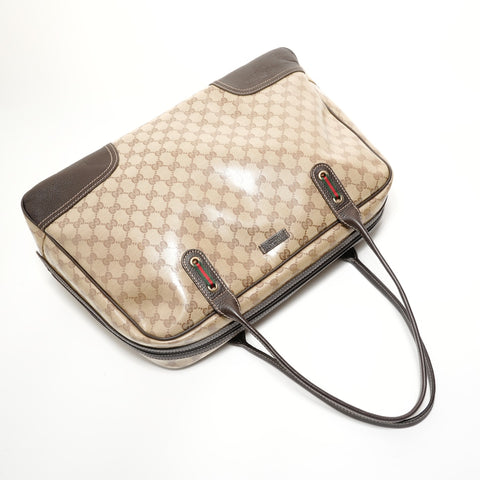 GUCCI Sherry Line GG Crystal Gold Metal GG Canvas Boston bag beige WS27932