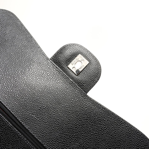 CHANEL Matelass 30 Double Flap Caviar Skin, Series 15 Shoulder Bag black WS27933