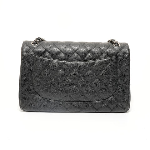 CHANEL Matelass 30 Double Flap Caviar Skin, Series 15 Shoulder Bag black WS27933