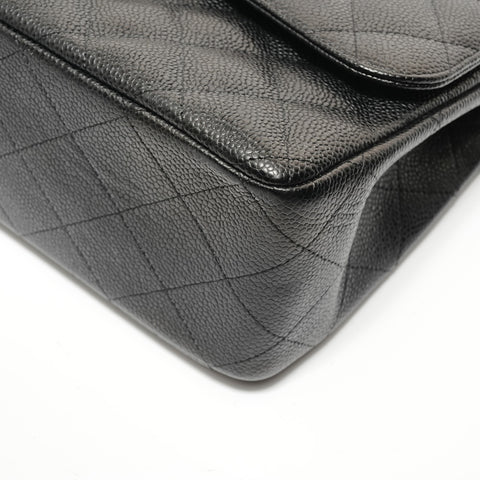 CHANEL Matelass 30 Double Flap Caviar Skin, Series 15 Shoulder Bag black WS27933