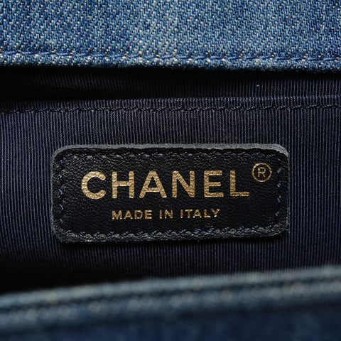 CHANEL Item No. 21: COCO Mark Boy Chanel Denim Shoulder Bag Navy WS27935