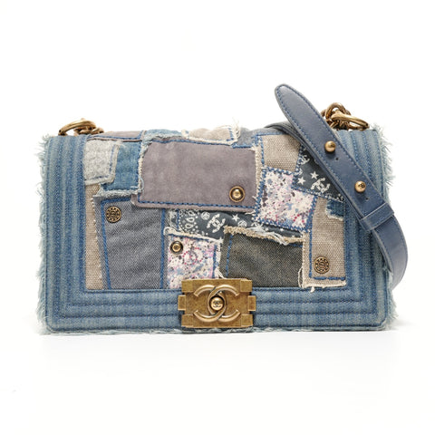 CHANEL Item No. 21: COCO Mark Boy Chanel Denim Shoulder Bag Navy WS27935
