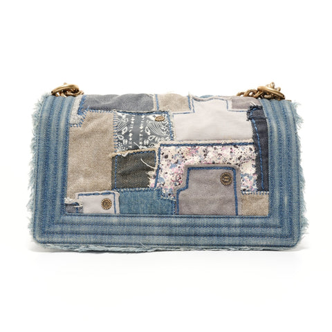 CHANEL Item No. 21: COCO Mark Boy Chanel Denim Shoulder Bag Navy WS27935
