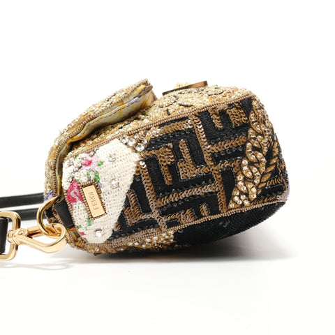 FENDI Fenderche Baguette Bead Embroidery Shoulder Bag multicolor WS27936