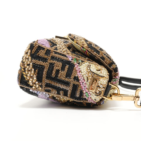 FENDI Fenderche Baguette Bead Embroidery Shoulder Bag multicolor WS27936