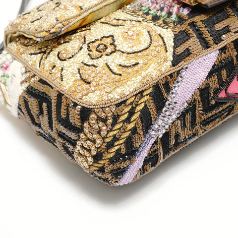 FENDI Fenderche Baguette Bead Embroidery Shoulder Bag multicolor WS27936