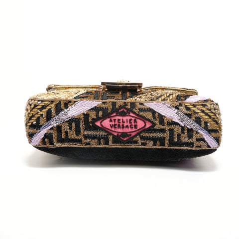 FENDI Fenderche Baguette Bead Embroidery Shoulder Bag multicolor WS27936