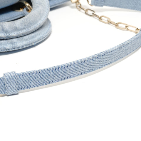 Christian Dior 2022 Medium Denim Cannage Satchel Bag Shoulder Bag blue WS27938