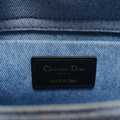 Christian Dior 2022 Medium Denim Cannage Satchel Bag Shoulder Bag blue WS27938