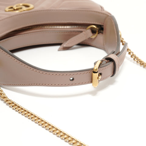 GUCCI Gucci GG Marmont half-moon shaped mini bag, pink beige Shoulder Bag beige WS27939