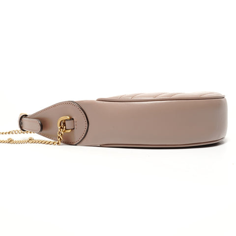 GUCCI Gucci GG Marmont half-moon shaped mini bag, pink beige Shoulder Bag beige WS27939