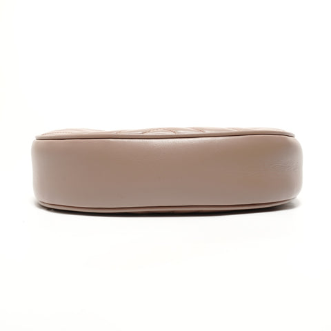GUCCI Gucci GG Marmont half-moon shaped mini bag, pink beige Shoulder Bag beige WS27939