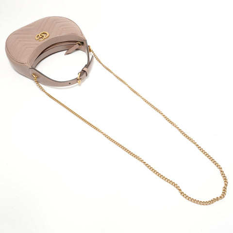 GUCCI Gucci GG Marmont half-moon shaped mini bag, pink beige Shoulder Bag beige WS27939