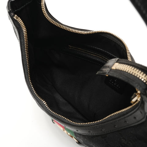 GUCCI Sherry Line Interlocking G GG Canvas Shoulder Bag black WS27942