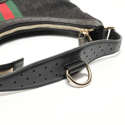 GUCCI Sherry Line Interlocking G GG Canvas Shoulder Bag black WS27942