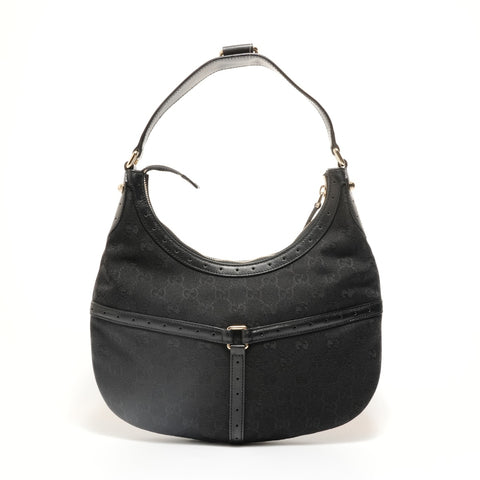 GUCCI Sherry Line Interlocking G GG Canvas Shoulder Bag black WS27942