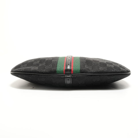 GUCCI Sherry Line Interlocking G GG Canvas Shoulder Bag black WS27942