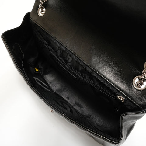 CHANEL Mademoiselle Silver Metal Chain 10 series Shoulder Bag black WS27943