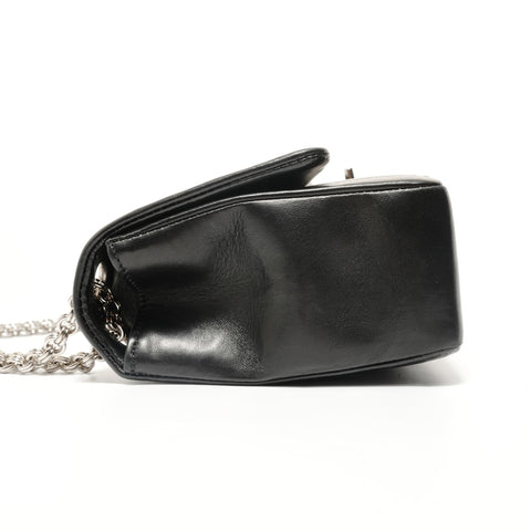 CHANEL Mademoiselle Silver Metal Chain 10 series Shoulder Bag black WS27943