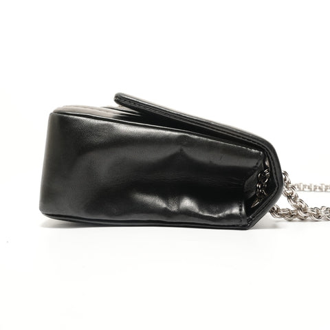 CHANEL Mademoiselle Silver Metal Chain 10 series Shoulder Bag black WS27943