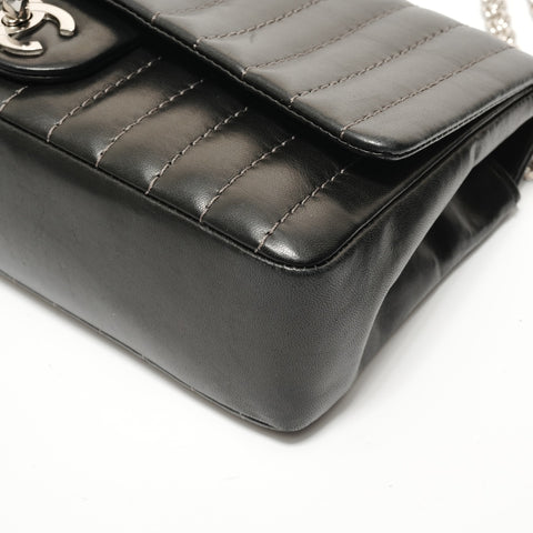 CHANEL Mademoiselle Silver Metal Chain 10 series Shoulder Bag black WS27943