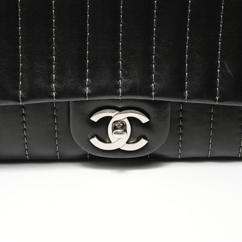 CHANEL Mademoiselle Silver Metal Chain 10 series Shoulder Bag black WS27943