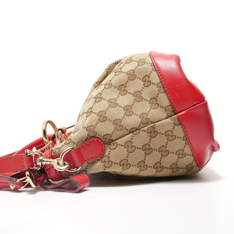 GUCCI GG canvas leather Handbag beige WS27945