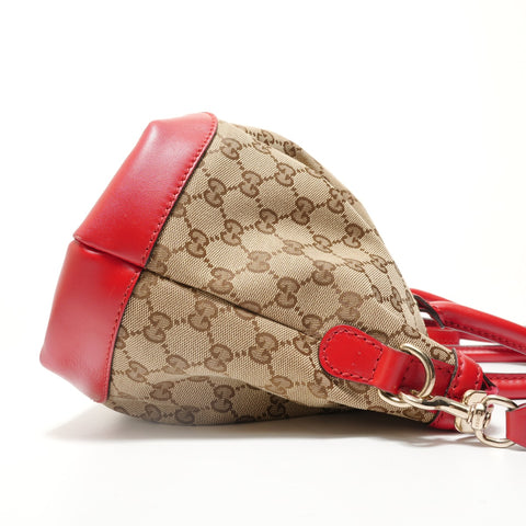 GUCCI GG canvas leather Handbag beige WS27945