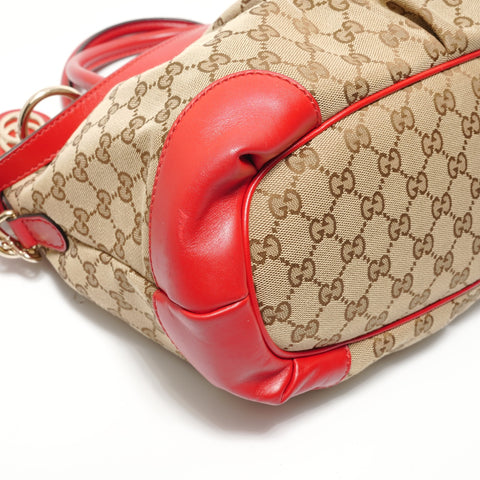 GUCCI GG canvas leather Handbag beige WS27945