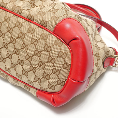 GUCCI GG canvas leather Handbag beige WS27945
