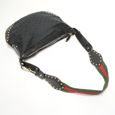 GUCCI GG canvas sherry line Shoulder Bag black WS27946