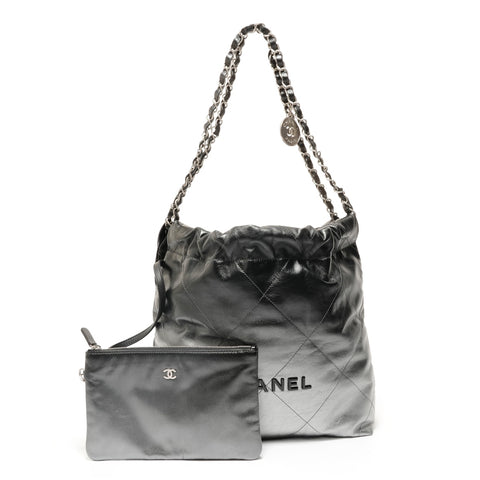 CHANEL 2022-2025 Chanel 22 Small Gradient Shoulder Bag Silver WS27947