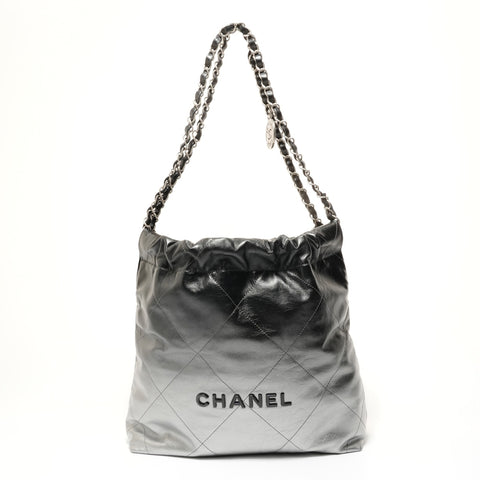 CHANEL 2022-2025 Chanel 22 Small Gradient Shoulder Bag Silver WS27947