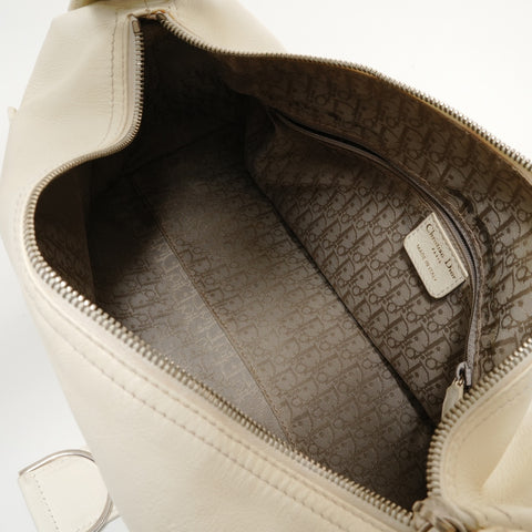 Christian Dior Leather one-belt flight line Shoulder Bag white WS27948