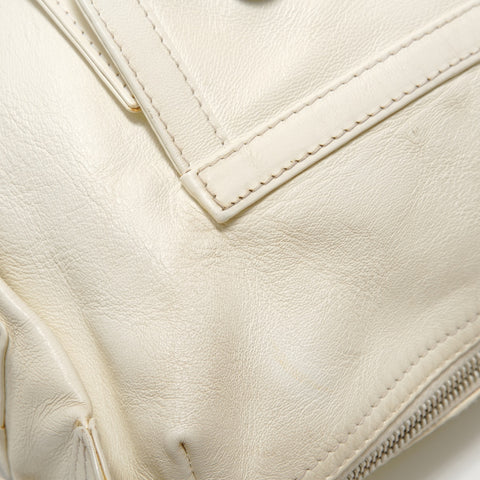 Christian Dior Leather one-belt flight line Shoulder Bag white WS27948