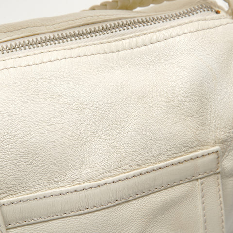 Christian Dior Leather one-belt flight line Shoulder Bag white WS27948