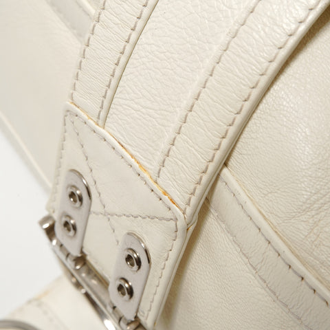 Christian Dior Leather one-belt flight line Shoulder Bag white WS27948