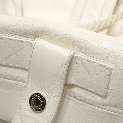 Christian Dior Leather one-belt flight line Shoulder Bag white WS27948