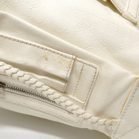 Christian Dior Leather one-belt flight line Shoulder Bag white WS27948