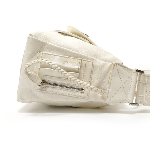 Christian Dior Leather one-belt flight line Shoulder Bag white WS27948