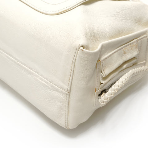 Christian Dior Leather one-belt flight line Shoulder Bag white WS27948