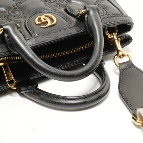 GUCCI GG Matelasse 2-Way Tote Bag Handbag black WS27950