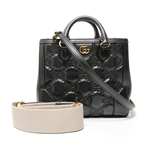 GUCCI GG Matelasse 2-Way Tote Bag Handbag black WS27950