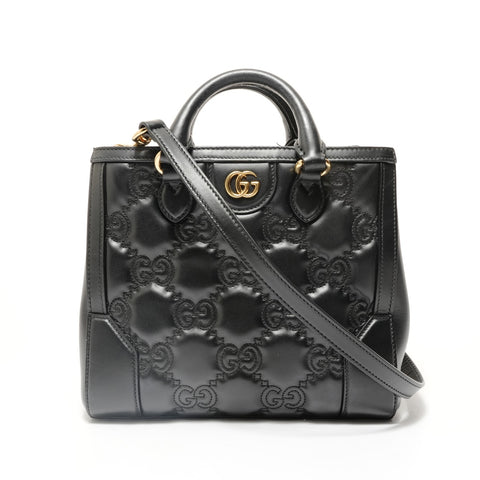 GUCCI GG Matelasse 2-Way Tote Bag Handbag black WS27950
