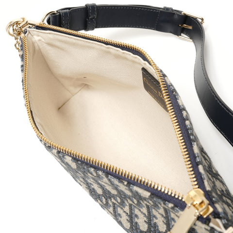 Christian Dior Trotter Canvas Shoulder Bag Navy WS27951