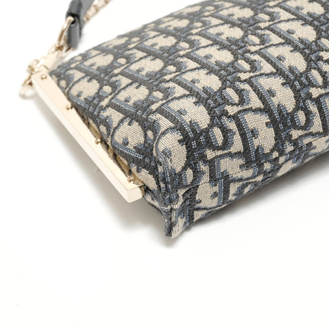 Christian Dior Trotter Canvas Shoulder Bag Navy WS27951