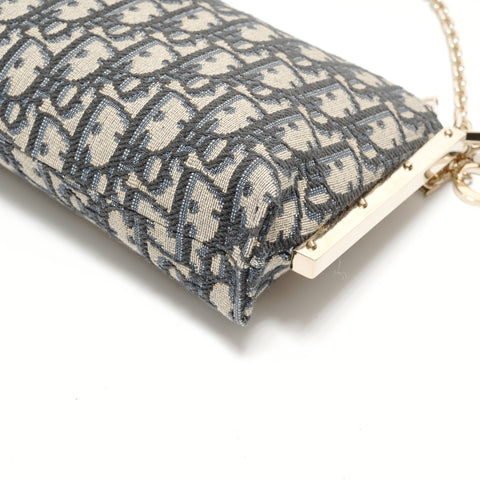 Christian Dior Trotter Canvas Shoulder Bag Navy WS27951