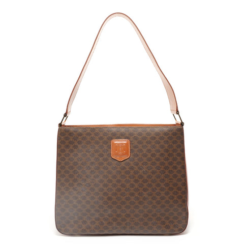 CELINE Macadam PVC Shoulder Bag Brown WS27953