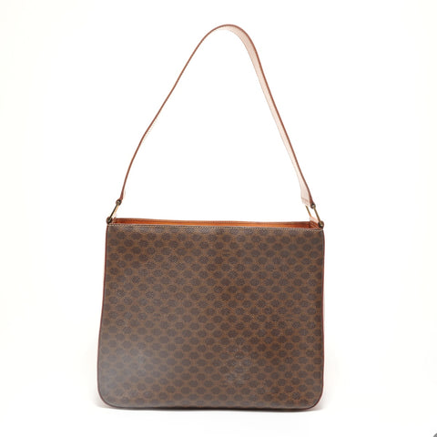 CELINE Macadam PVC Shoulder Bag Brown WS27953